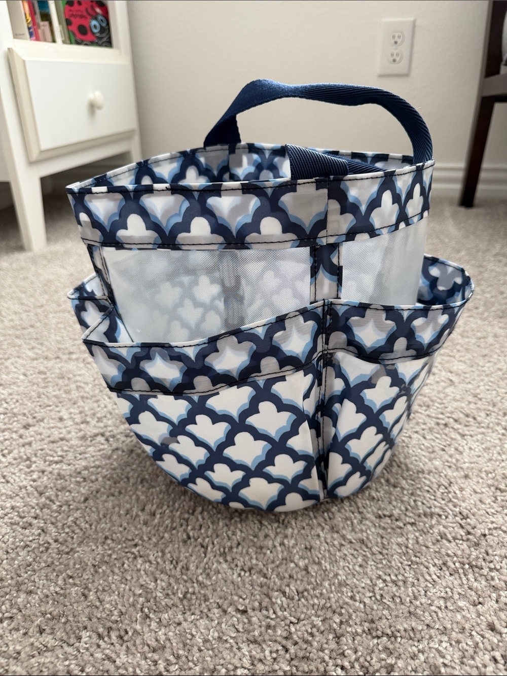 Roller Rabbit x Pottery Barn Navy and White Patterned Tote